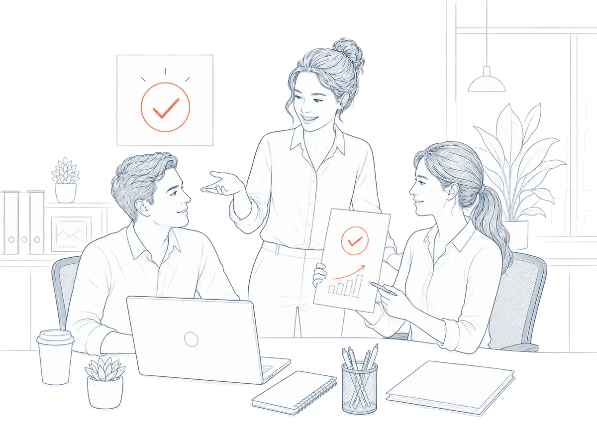 Illustration of an adviser talking a couple through their options