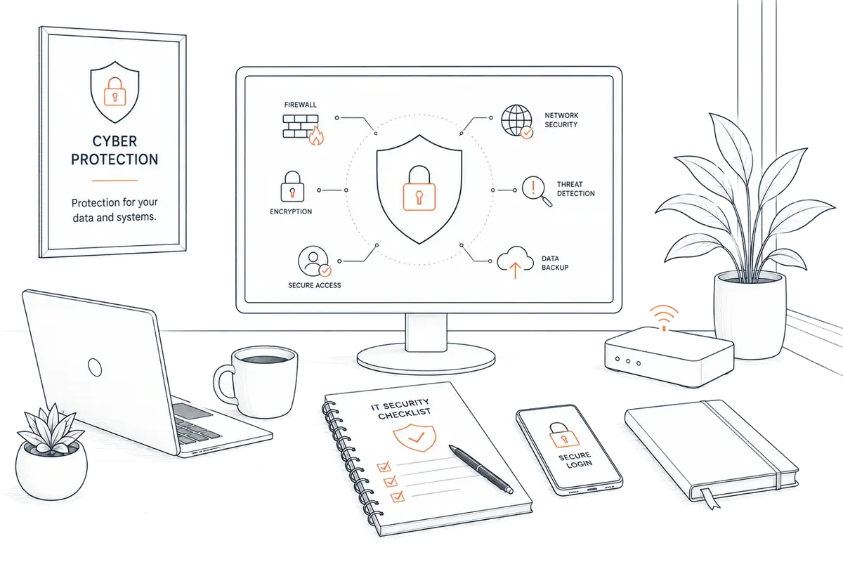 Illustration of a network security diagram