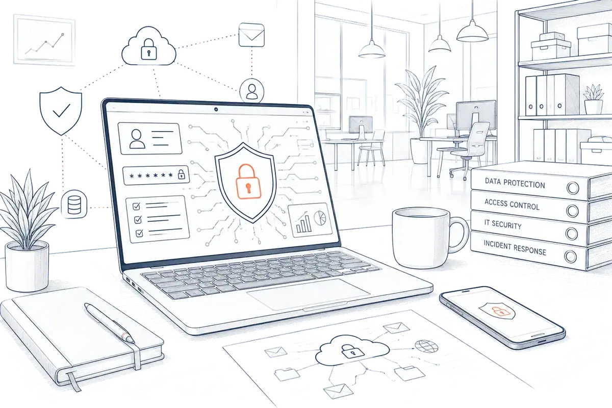 Illustration of a secure login screen