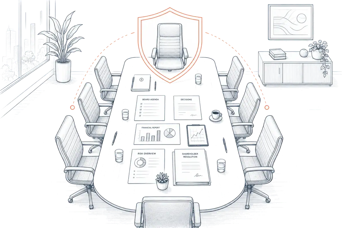 Illustration of a boardroom meeting