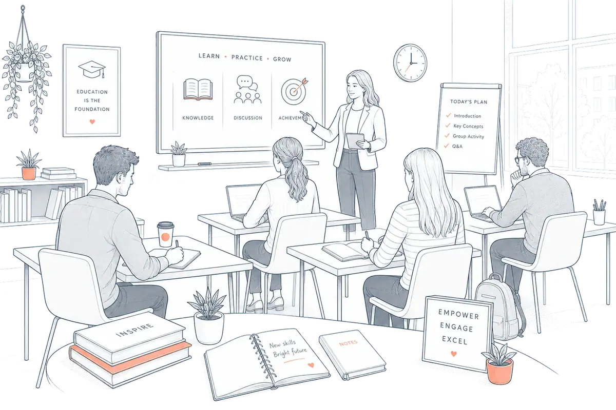 Illustration of a training workshop