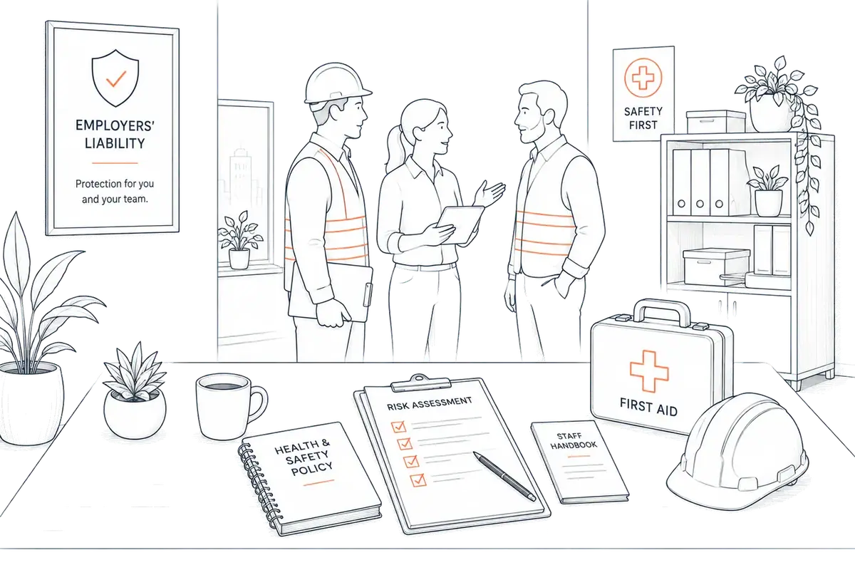 Illustration of a site team at work
