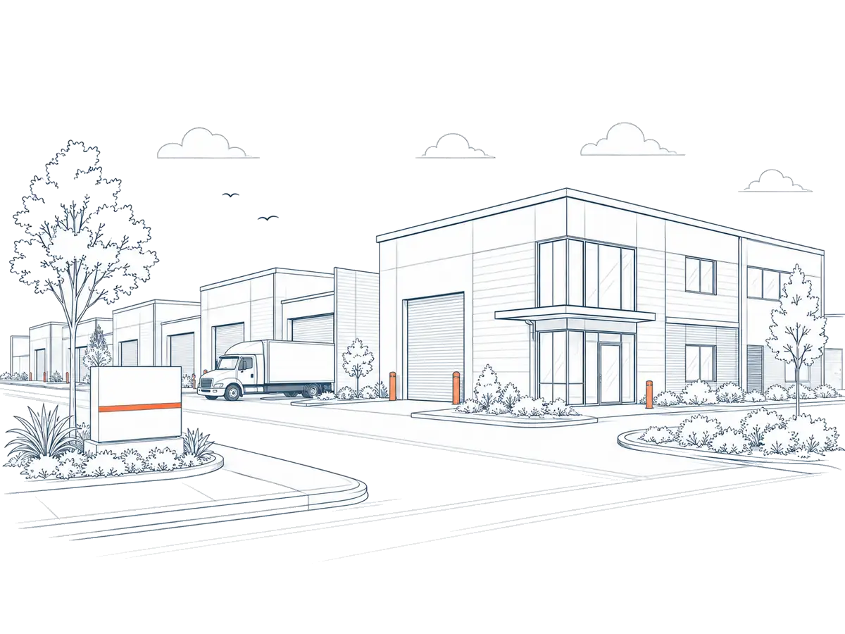 Illustration of an industrial estate