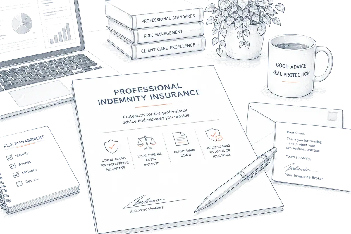 Illustration of a professional indemnity policy document