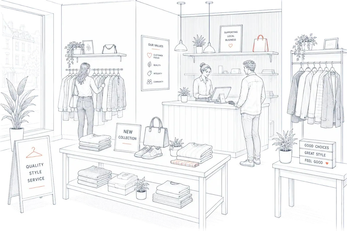 Illustration of an independent boutique