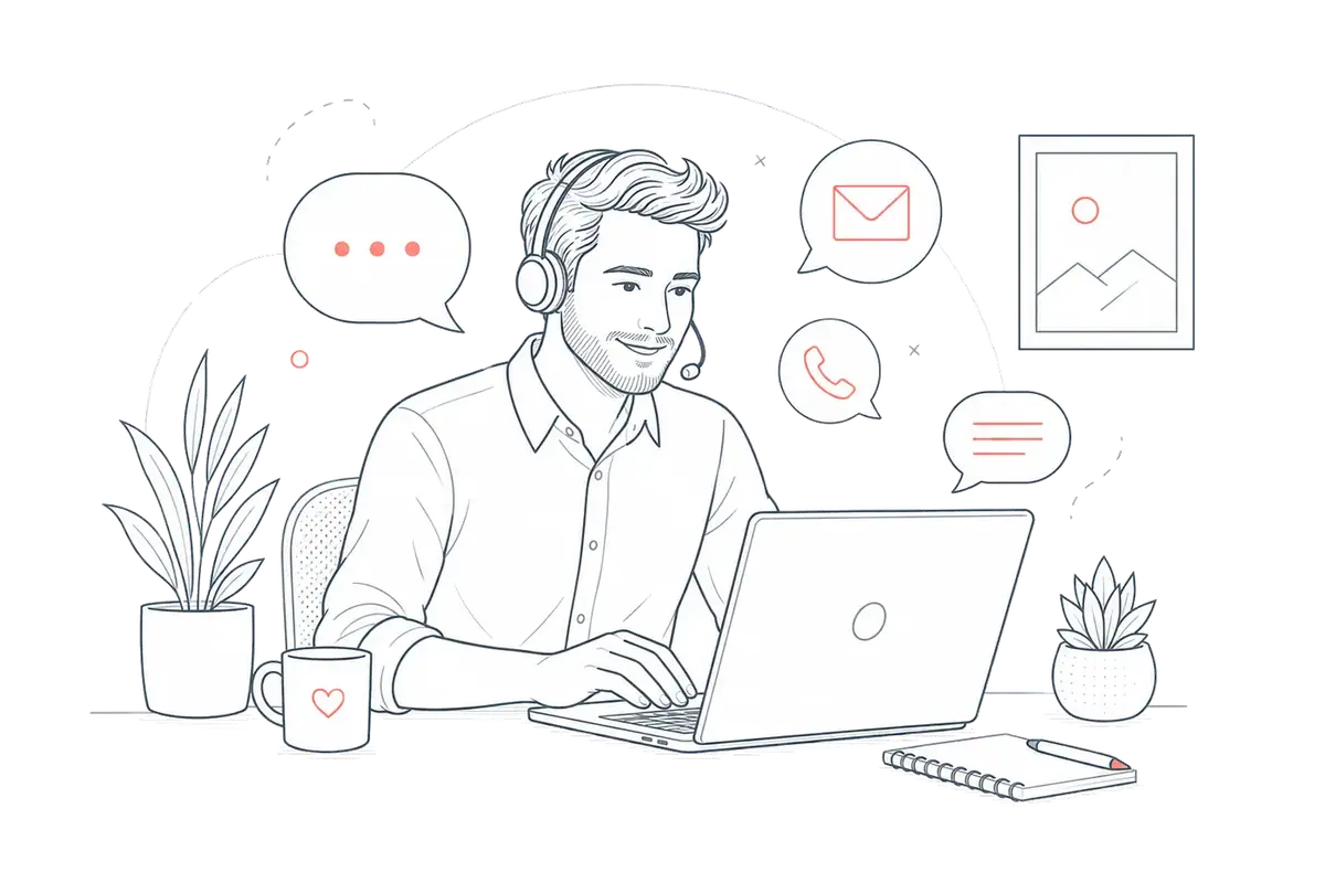 Illustration of a Captivo support adviser