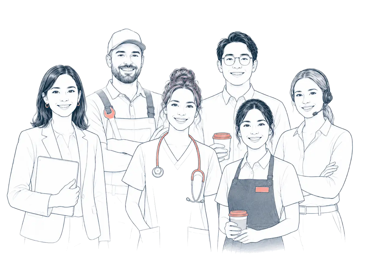 Illustration of a group of professionals