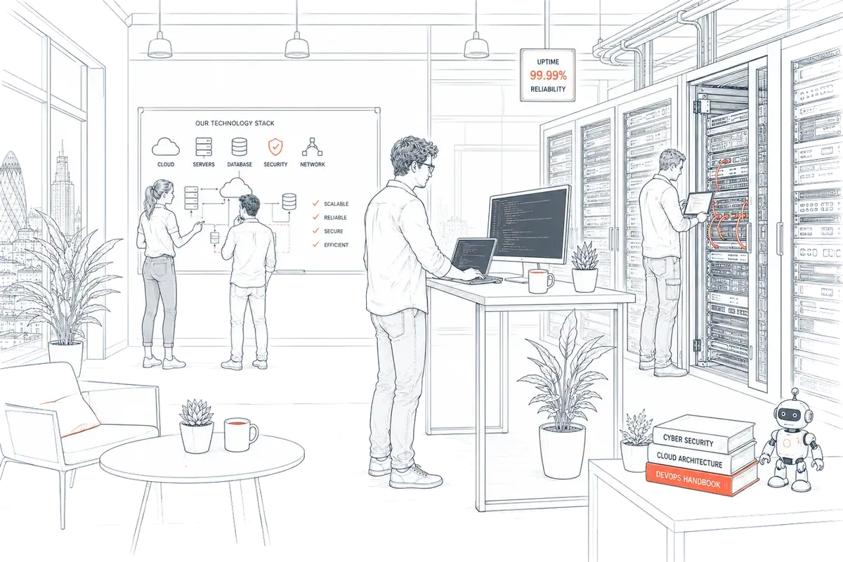 Illustration of a technology company office
